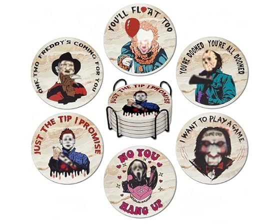 Spooky Character Stone Cork Coasters