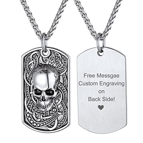 Personalized Mens Skull Necklace