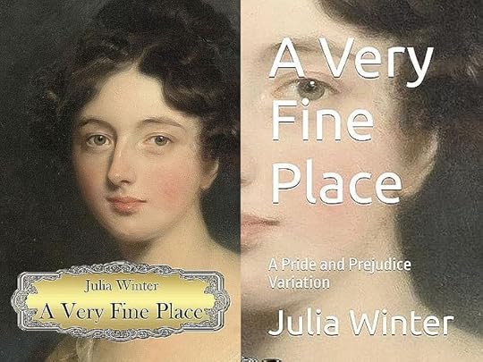 two book covers using the same base image of a regency woman's face, for Julia Winter's 