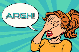 Cartoon woman saying "Argh!"