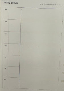 image of a one page planner insert with daily lines whited out