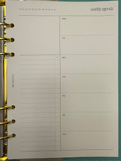 Weekly planner insert