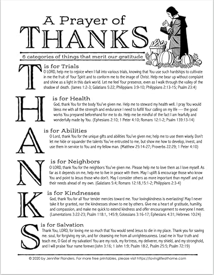 Prayer of Thanks Printable