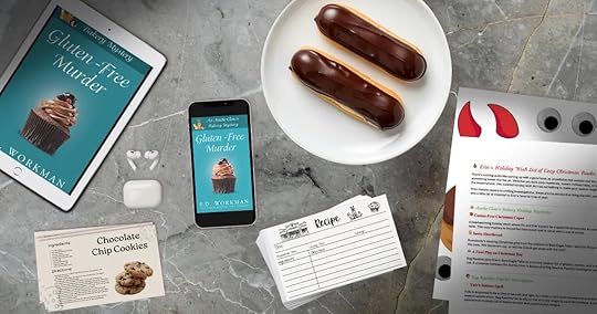 flat lay of Your First Bite, Auntie Clem's Bakery intro pack by P.D. Workman