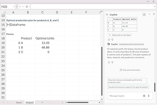 Optimization example 2 Copilot Excel Python