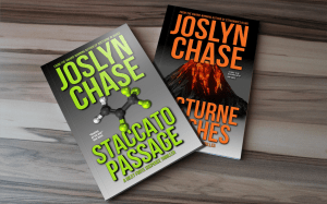First two books in the Riley Forte Suspense Thriller series, Nocturne in Ashes and Staccato Passage, high resolution image