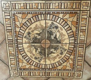 Tile with lions on it