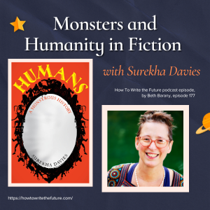 Image of Beth Barany and the book cover of Humans by Surekha Davies