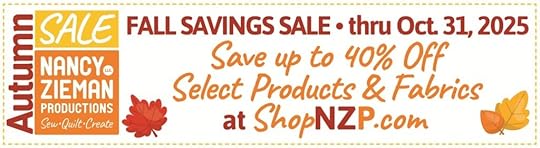 Fall Savings Sale thru October 31 2025 at Nancy Zieman Productions at ShopNZP.com banner