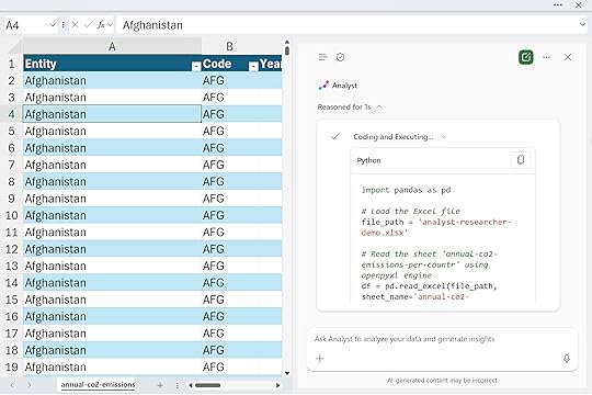 Analyst agent Python output 