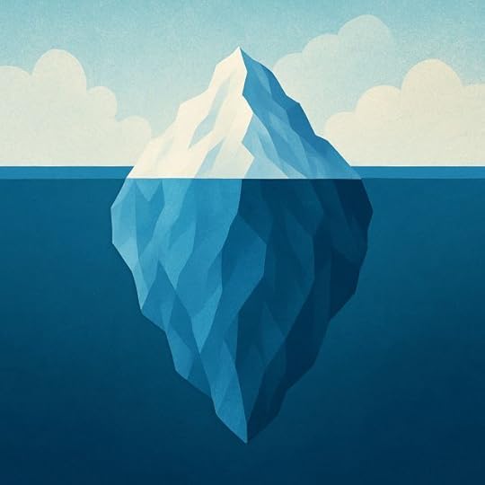 Illustration of an iceberg symbolizing the conscious and subconscious mind, representing subconscious alignment