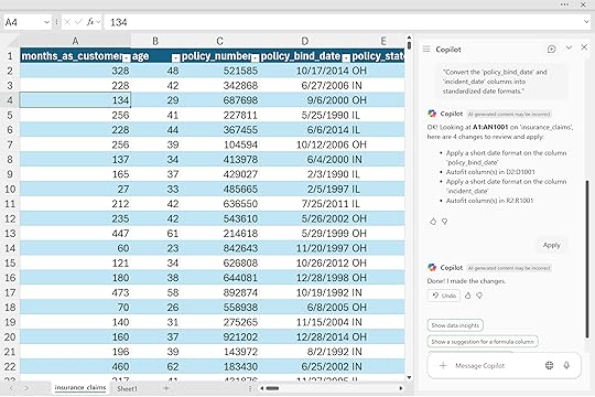 Apply dates formatting Copilot 