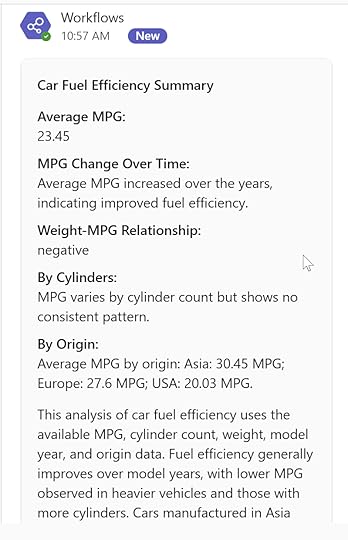 Autompg summary adaptive card