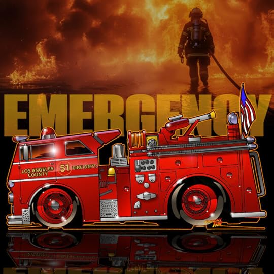Engine 51 Automotive Pop Culture Movie Car and TV Car Art by Fireball Tim Garage