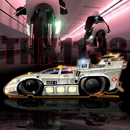 THX 1138 Automotive Pop Culture Movie Car and TV Car Art by Fireball Tim Garage