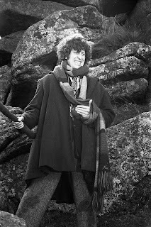 Tom Baker as Doctor Who, filming The Sontaran Experiment