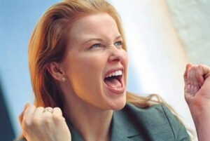woman excited about sale on all courses
