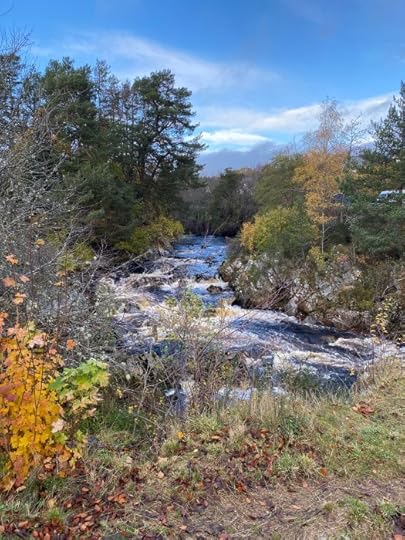 River Dulnain surrounded by autumn foliage