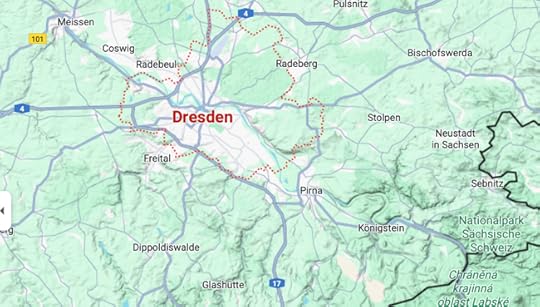 Map showing location of Dresden