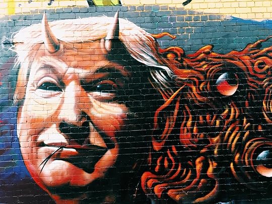 Donald Trump with horns wall mural