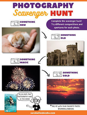 Photography scavenger hunt activity sheet
