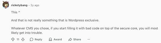 Reddit comment about CMS security