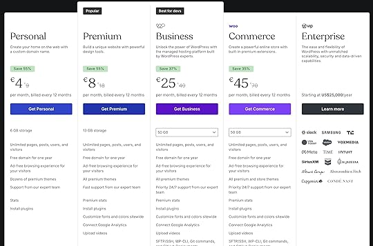 WordPress.com pricing
