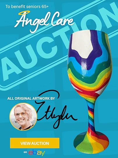 image for wine glass by elicia hyder auction on ebay