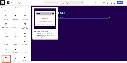 Adding the Minesweeper block