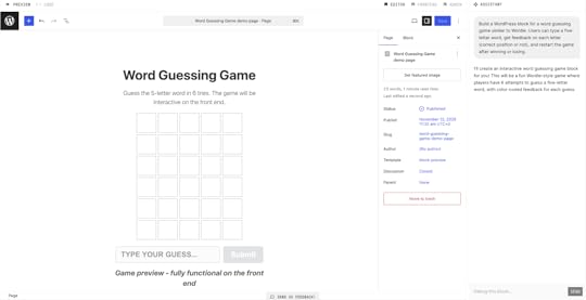 Adding a WordPress game via Telex