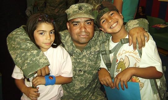 Soldier in uniform with his daughter and son