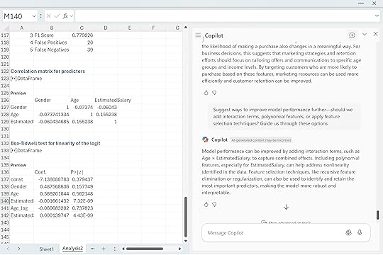Copilot next steps logistic regression