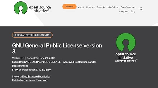 GNU General Public License (GPL) website