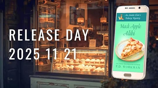 Mock Apple Alibi — cozy bakery storefront at golden hour, Bald Eagle Falls