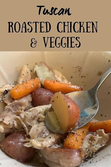 Tuscan Roasted Chicken and Veggies Pin for Pinterest