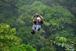 Man doing Treetopia Zipline tour