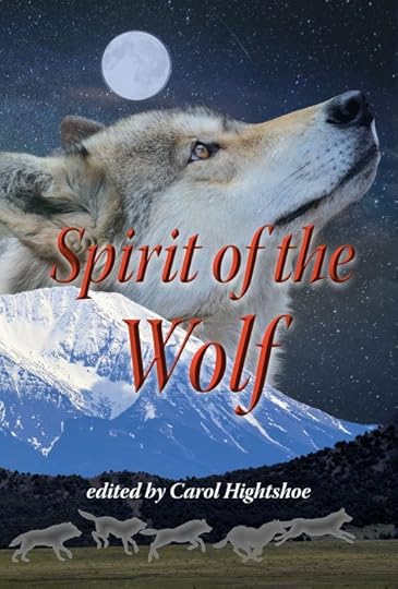 Spirit of the Wolf. A spectral wolf head shows against snowy mountains.