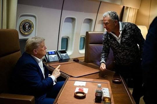 President Donald Trump talks to Middle East Envoy Steve Witkoff after speaking on the phone Ukrainian President Volodymyr Zelensky on board Air Force One at Joint Base Andrews, Maryland, Saturday, Aug. 16, 2025, after meeting with Russian President Vladimir Putin in Alaska. (Official White House photo by Daniel Torok)