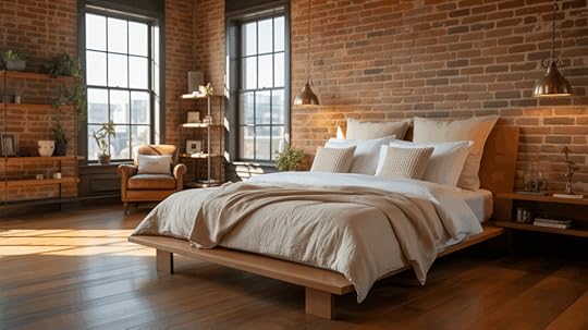 brick wall industrial bedroom