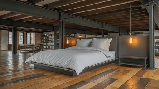 exposed beam bedroom