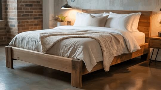 industrial bedroom withwooden frame