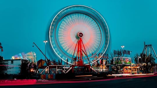 turned-on Ferris Wheel miniature