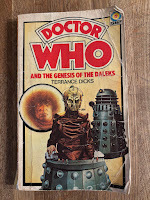 Doctor Who and the Genesis of the Daleks, paperback first edition, cover by Chris Achilleos showing Fourth Doctor, Davros and Dalek