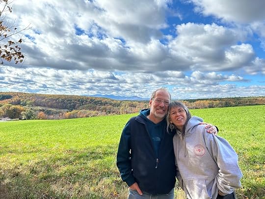 Nancy and me, the Catskills behind us.