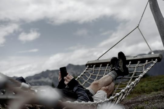 A man chilling in a hammock. Thank you, universe.