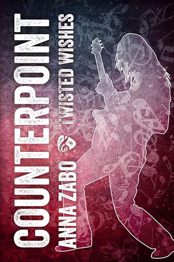 Counterpoint cover. Red cover with the silhouette of a guitarist, with musical notes superimposed on top.