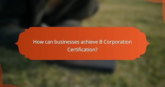 How can businesses achieve B Corporation Certification?