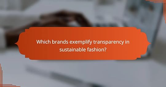 Which brands exemplify transparency in sustainable fashion?