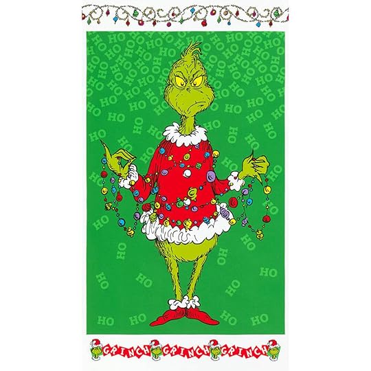 ADE 20994 223 01 How the Grinch Stoe Christmas Ho Ho Ho Fabric Panel