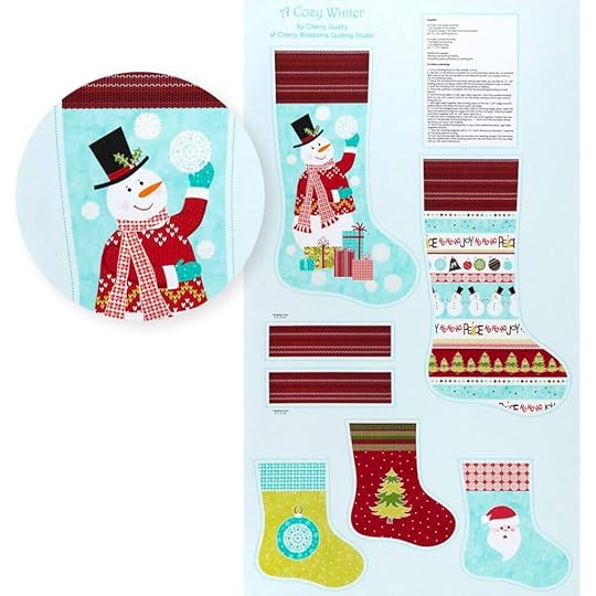 13148P83B 02 A Cozy Winter Stockings Fabric Panel
